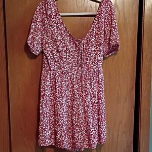 ♥️ Gorgeous Red Floral Lace Detail Lightweight Dress Size XL